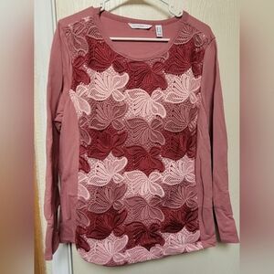 New Designer Isaac Mizrahi lace sweatshirt